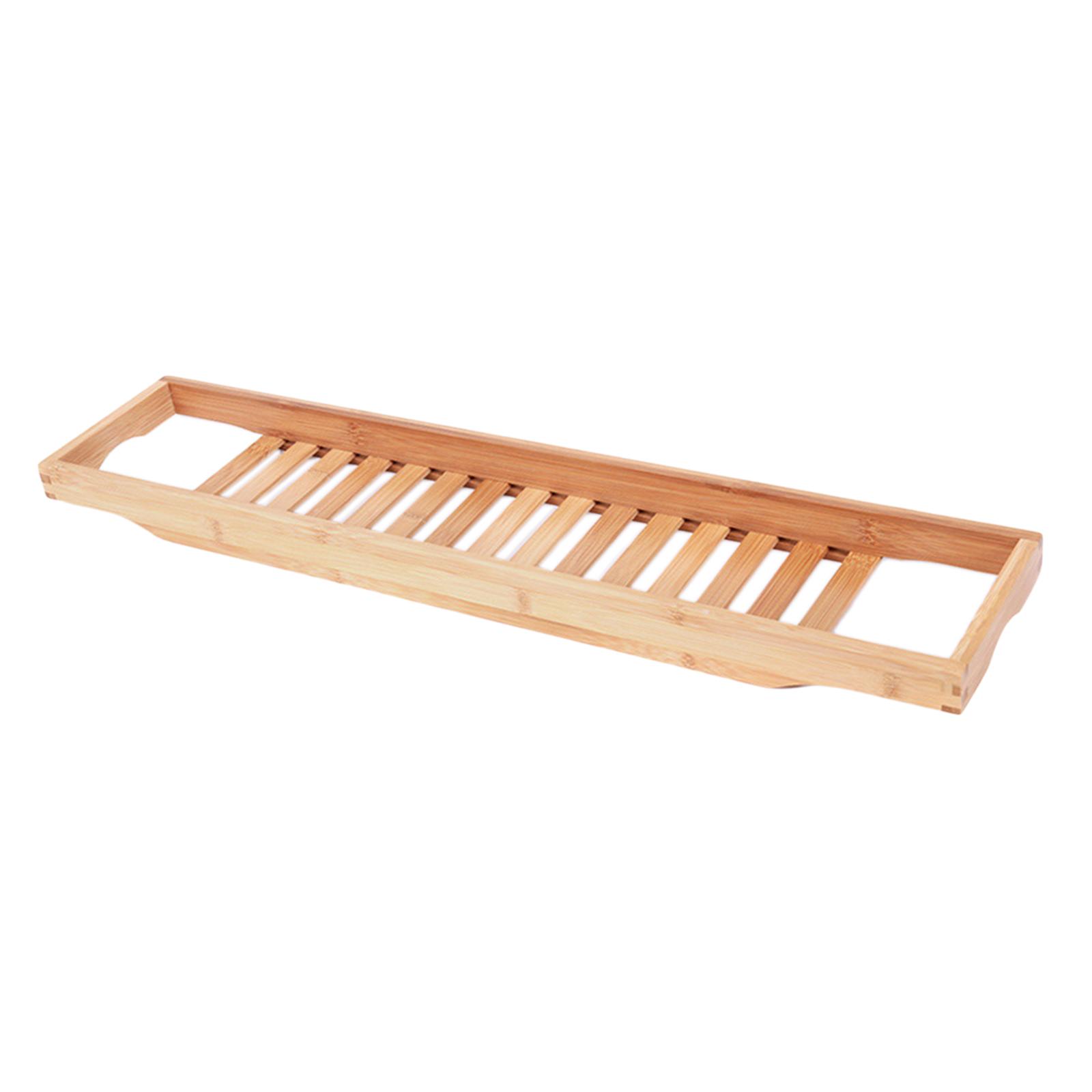 Bath Caddy Tray - 竹製バスタブトレイキャディー 木製オーガナイザー タブレットスタンド フードカップ タオルホルダー 大人用入浴用