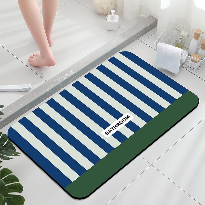 Tiny Home Bathroom Kit - ストライプスター滑り止めバスマット、ロイヤルブルーのカーペット、寝室の装飾、バスルームアクセサリー、家の装飾