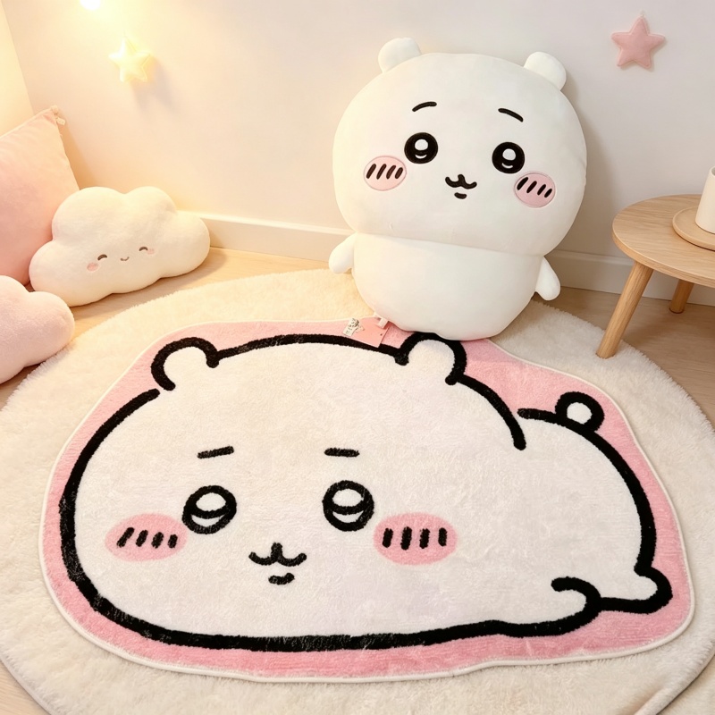 Home Bathroom Floor Mats - ホットチイカワ漫画ラグアニメハチワレうさぎぬいぐるみフロアマット浴室滑り止めカーペット車用クッションソフトリビングルームデコレーションギフト