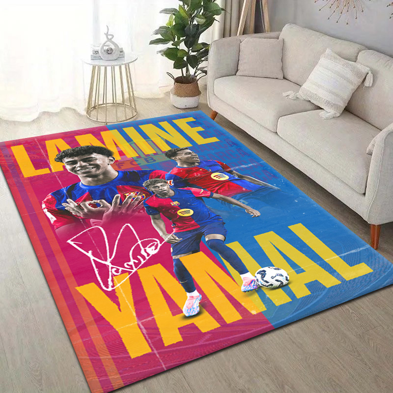 Home Bathroom Floor Mats - 2026年ホットなサッカー選手、ラミネ・ヤマルのギフト、寝室やリビングルームの装飾用カーペット、ソファ、ホームファンエリアラグ、滑り止めフロアマット
