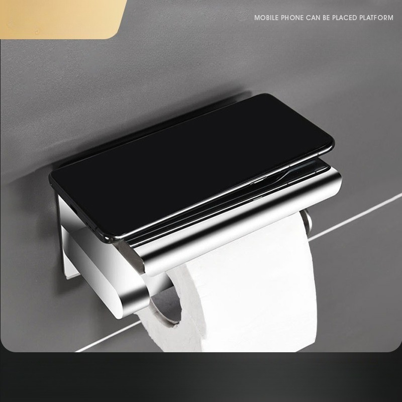 Home Bathroom Paper Towel Holder - ステンレス製ペーパータオルホルダー、穴あけ不要の壁掛け式、バスルーム、キッチン、家庭、ホテル用