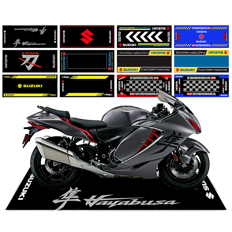Home Bathroom Floor Mats - オートバイディスプレイカーペットスズキパーキングマット滑り止めガレージラグスポーツレーシングモト電動バイクエントランスホームデコレーション用