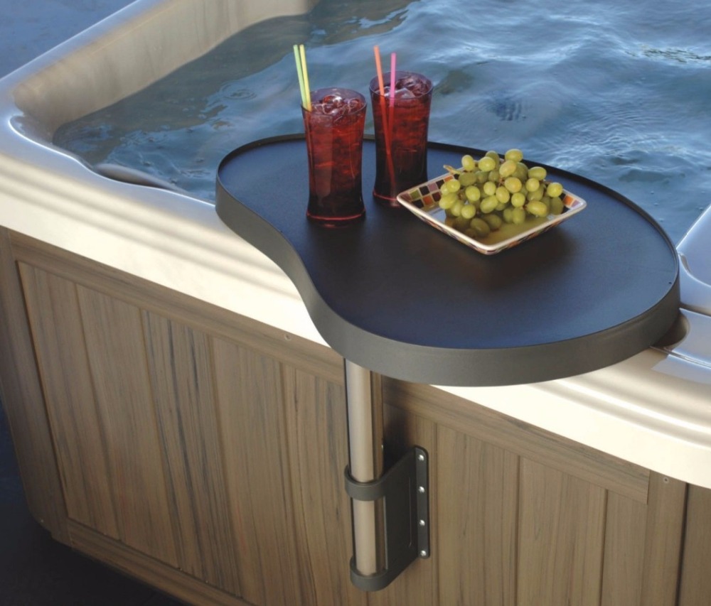 Bath Caddy Tray - デラックストレイテーブルキャディカバーメイト、スパホットタブアクセサリー、グラファイトグレー