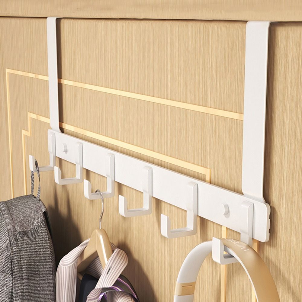 Tiny Home Bathroom Kit - ドア上のフック 6 フック洋服コート帽子タオルハンガーバスルームオーガナイザーラックドアハンガーホルダーホームキッチンアクセサリー