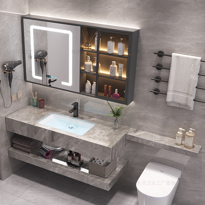 Home Bathroom Partition Wall - 化粧鏡食器棚化粧品寝室紙モダンオーガナイザーバスルームキャビネット棚パーティションアーキバドール家庭用家具