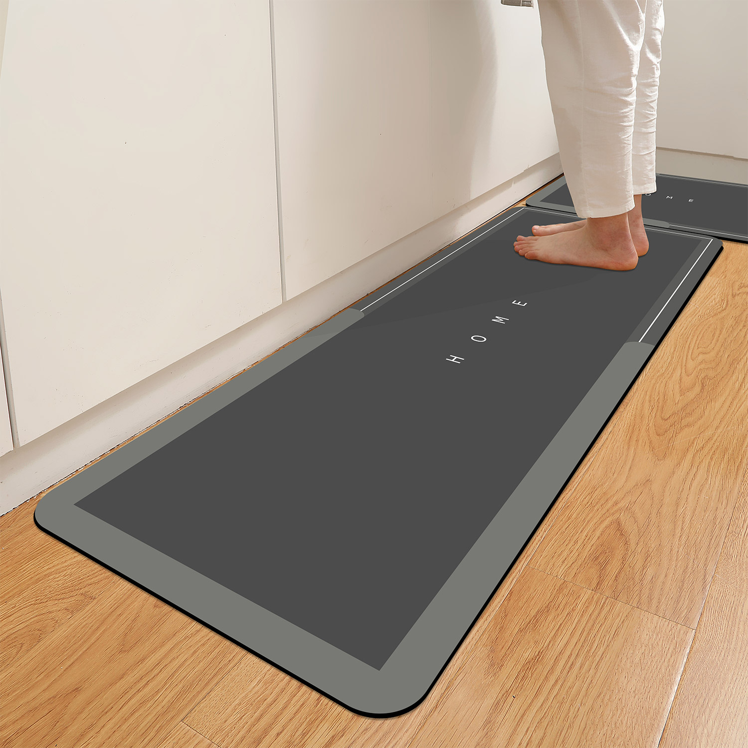 Home Bathroom Floor Mats - 滑り止め珪藻土バスマット、超吸収性、速乾性、洗濯機で洗えるカーペット、100％ゴム底、100％酢素材