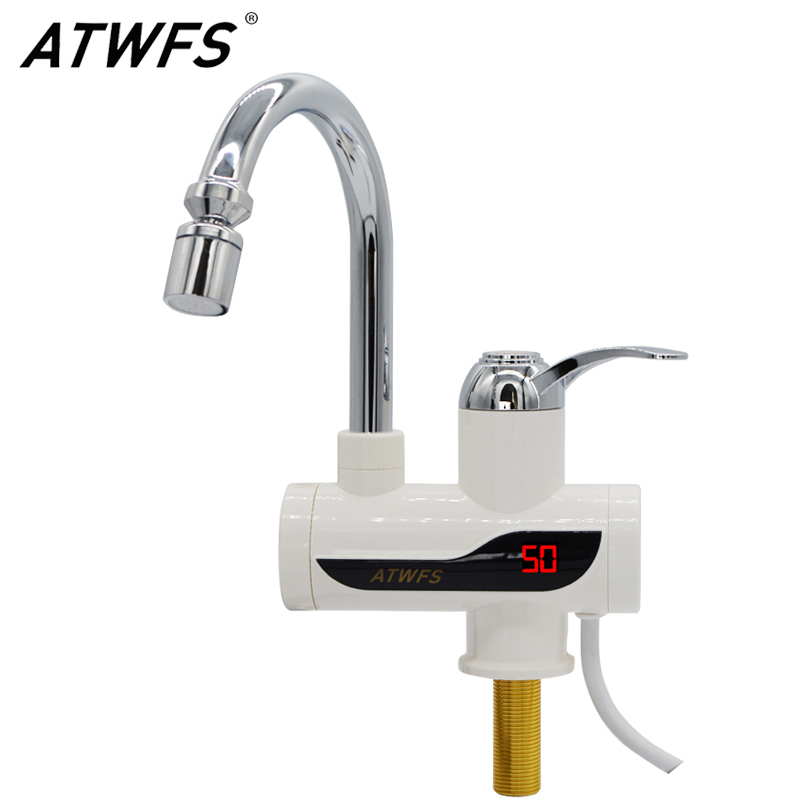 Home Bathroom Water Heater - ATWFS 3000 ワットタンクレスインスタント給湯器電気温水蛇口加熱キッチンタップ温度表示付き