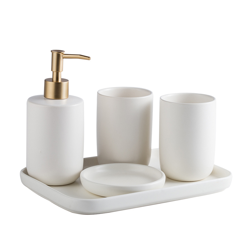 Zara Home Bathroom Set - 北欧スタイルのセラミック衛生陶器洗濯セット、ファッション、歯ブラシカップ、浴室装飾、トイレ、卓上ギフト