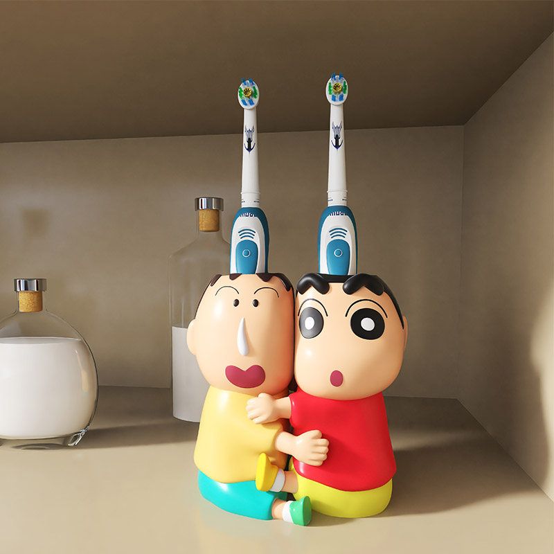 Home Goods Bathroom Decor - 2026年新型クレヨンシャオシンAI華ホームバスルームトイレシートカップル電動歯ブラシ収納ラック漫画装飾品