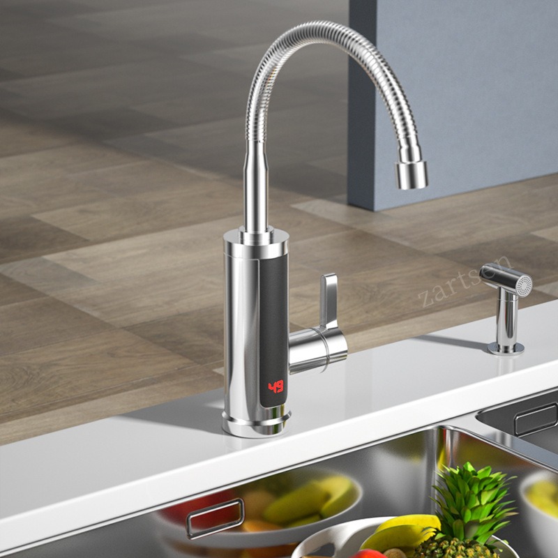 Home Bathroom Water Heater - キッチン蛇口電気タップキッチンタップ瞬間湯沸かし器加熱可能 3KW 浴室キッチン回転 360 ° 液晶ディスプレイ