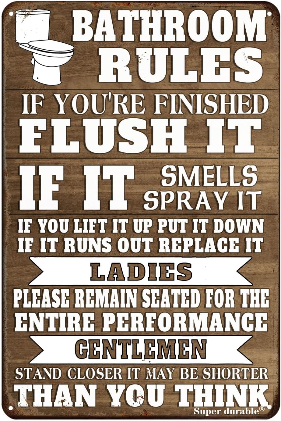 Home Bathroom Rules - 面白いバスルームルールメタルティンサイン壁飾りファームハウスバスルーム引用句サイン洗面所ホームトイレトイレ装飾es-アルミニウム