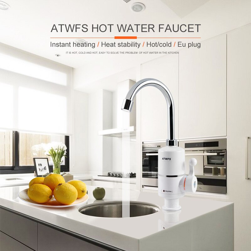 Home Bathroom Water Heater - Atwfsタンクレス電気最新給湯器キッチンインスタント温水タップヒーター蛇口瞬間heater3000w