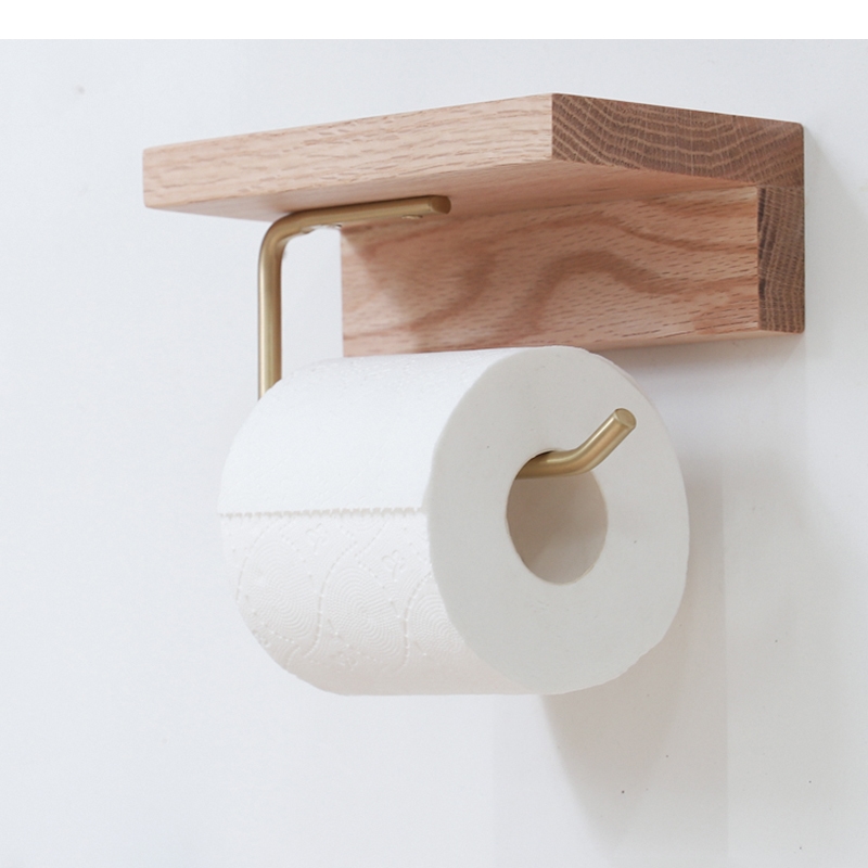 Home Bathroom Paper Towel Holder - 木製ティッシュホルダーロールペーパータオル収納容器ホーム壁掛けボックストイレラックバスルーム棚