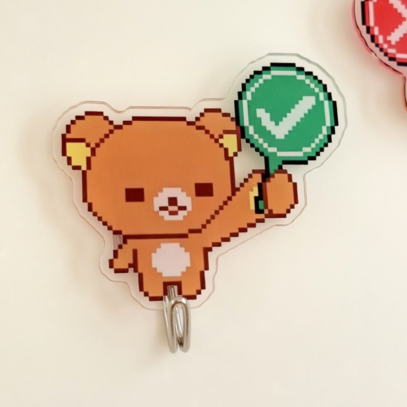 Home Goods Bathroom Decor - かわいいリラックマ粘着フック、ドリル不要、粘着式ウォールフック、DIY装飾フック、浴室、キッチン、寮、家の収納に