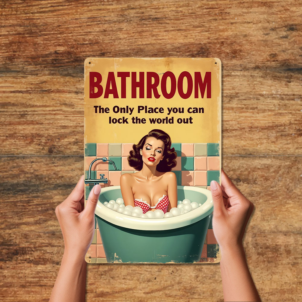 面白いバスルームルールヴィンテージメタルサインレトロホームデ - Home Bathroom Rules のレビューと価格