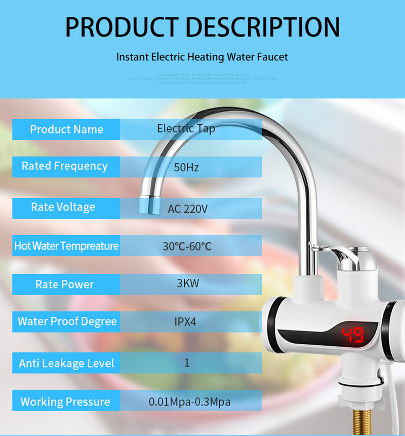 3000W EU-インスタント電気給湯器,デジタルディスプレ - Home Bathroom Water Heater のレビューと価格