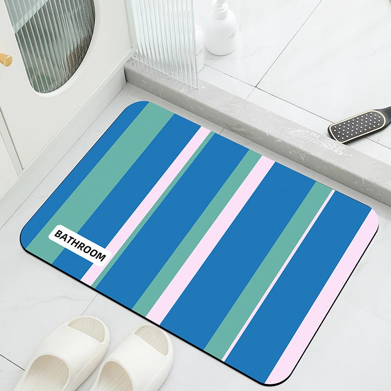 ストライプスター滑り止めバスマット、ロイヤルブルーのカーペッ - Tiny Home Bathroom Kit のレビューと価格
