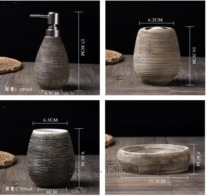 セラミックバスルーム用品、ローションボトル、歯ブラシホルダー - Zara Home Bathroom Set のレビューと価格