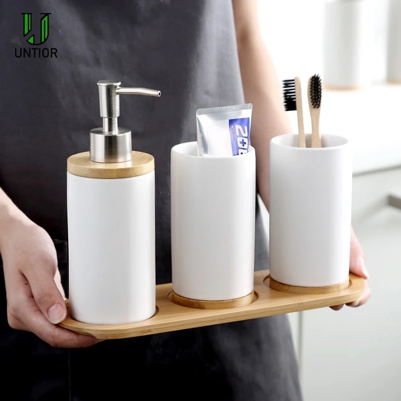 セラミックバスルームアクセサリーセット,ファッション,石鹸デ - Zara Home Bathroom Set のレビューと価格