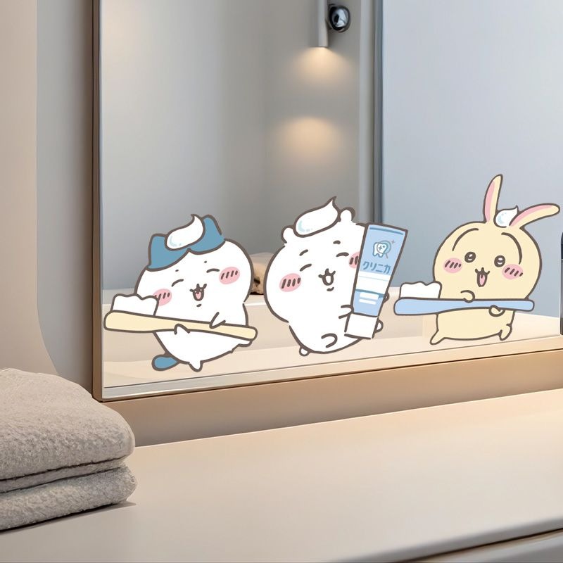 ホットチイカワミラーステッカー強力粘着クリアプリント防水取り - Home Goods Bathroom Accessories のレビューと価格