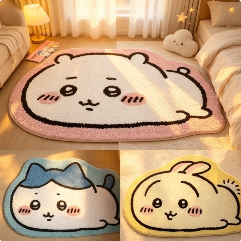 ホットチイカワ漫画ラグアニメハチワレうさぎぬいぐるみフロアマ - Home Bathroom Floor Mats のレビューと価格