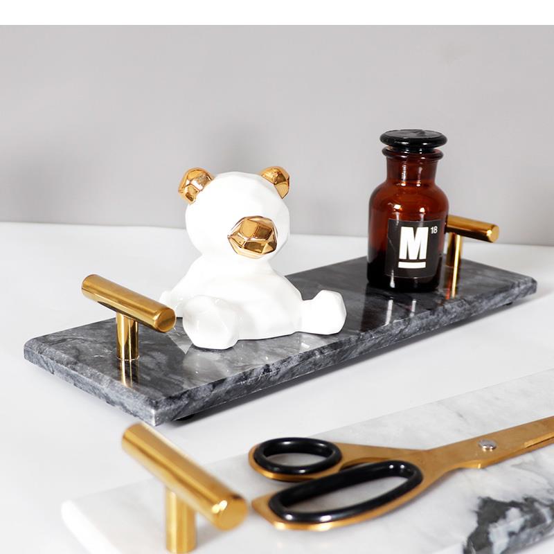 北欧天然大理石トレイ装飾化粧品ジュエリー浴室洗濯収納ラックホ - Tiny Home Bathroom Kit のレビューと価格