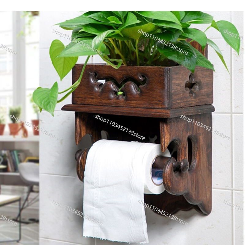 木製ペーパータオルホルダー トイレ収納ラック ティッシュボッ - Home Bathroom Paper Towel Holder のレビューと価格