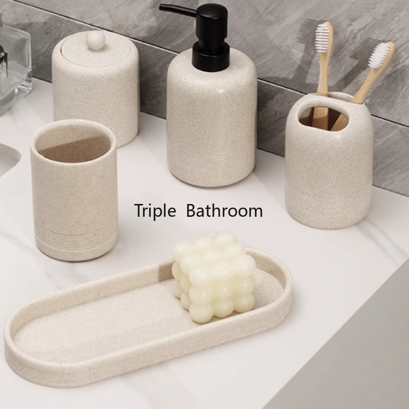1pc 砂岩バスルームアメニティ綿棒瓶蓋付き洗浄カップ歯ブラ - Zara Home Bathroom Set のレビューと価格