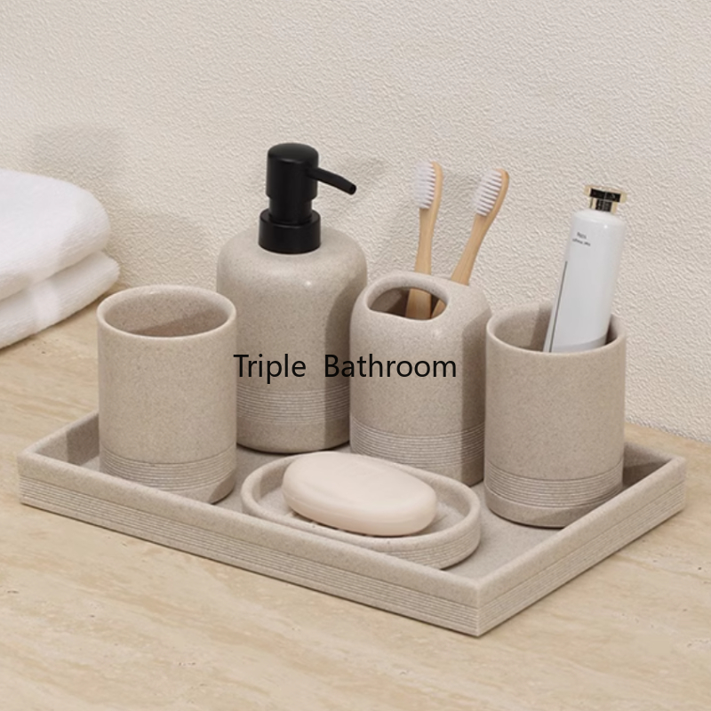 1pc 砂岩バスルームアメニティ綿棒瓶蓋付き洗浄カップ歯ブラ - Zara Home Bathroom Set のレビューと価格