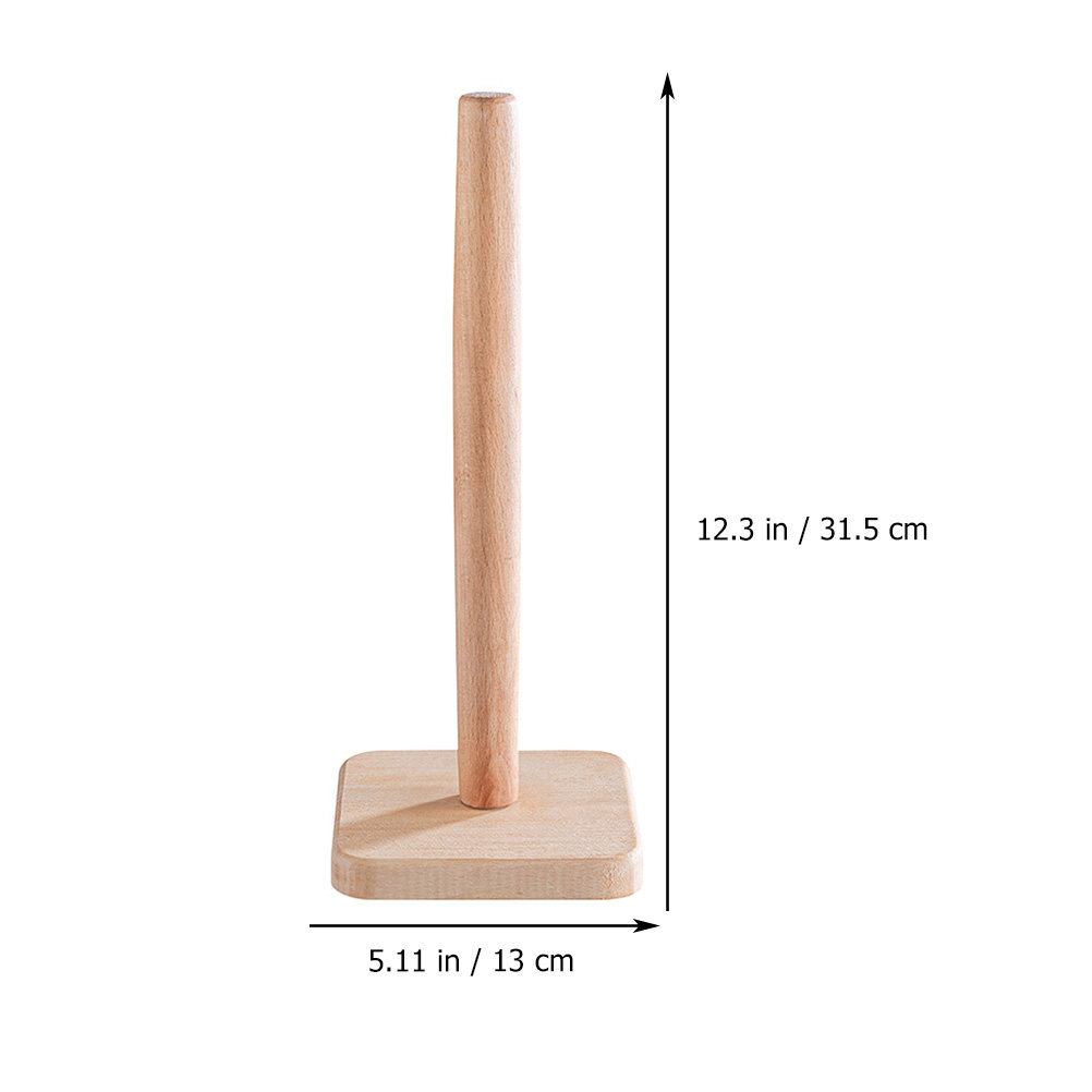 木製ペーパータオルホルダー 丈夫な縦型ロールペーパーオーガナ - Home Bathroom Paper Towel Holder のレビューと価格