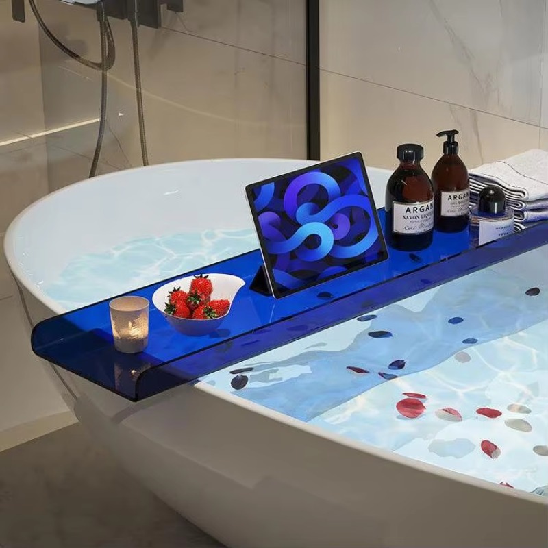 電話ホルダー付きアクリル浴槽キャディ、スパ/シャワー用防水滑 - Bath Caddy Tray のレビューと価格