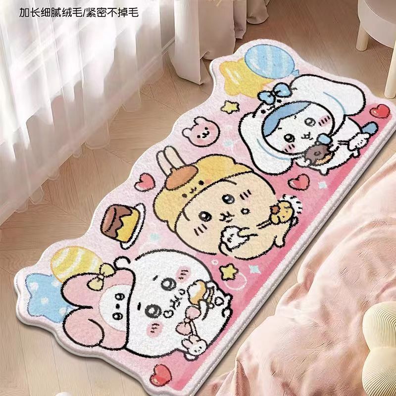 かわいいちいかわぬいぐるみベッドサイドカーペット漫画うさぎハ - Home Goods Bathroom Accessories のレビューと価格