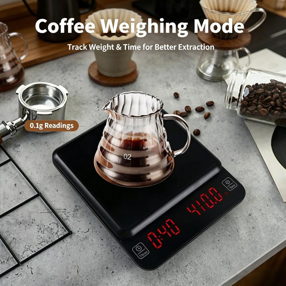 3kg/0.1g高精度デジタルコーヒースケール、LEDポータ - Home Kitchen & Bathroom のレビューと価格