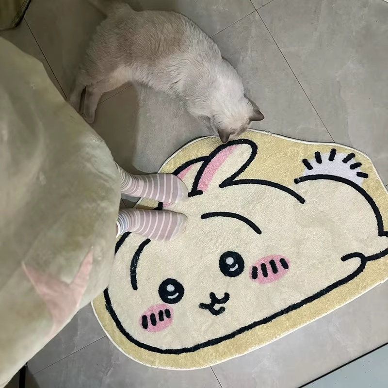 ホットカートゥーンラグアニメハチワレうさぎぬいぐるみフロアマ - Home Bathroom Floor Mats のレビューと価格