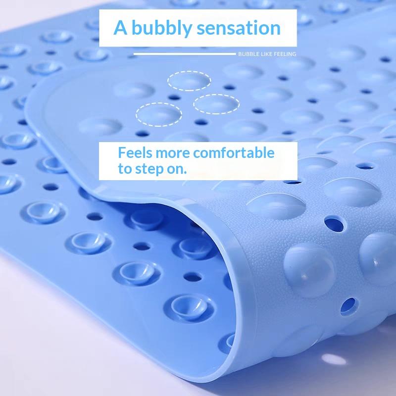厚みのある特大サイズの滑り止めバスマット、強力な吸盤と排水穴 - Jet Home Bathroom Mats のレビューと価格