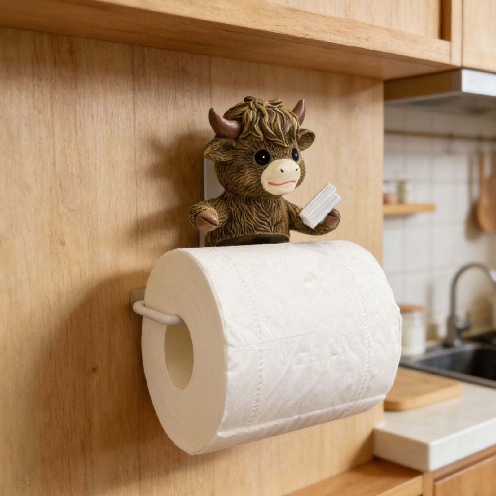素朴なペーパータオルホルダー素朴な壁掛け牛型トイレットペーパ - Home Bathroom Paper Towel Holder のレビューと価格