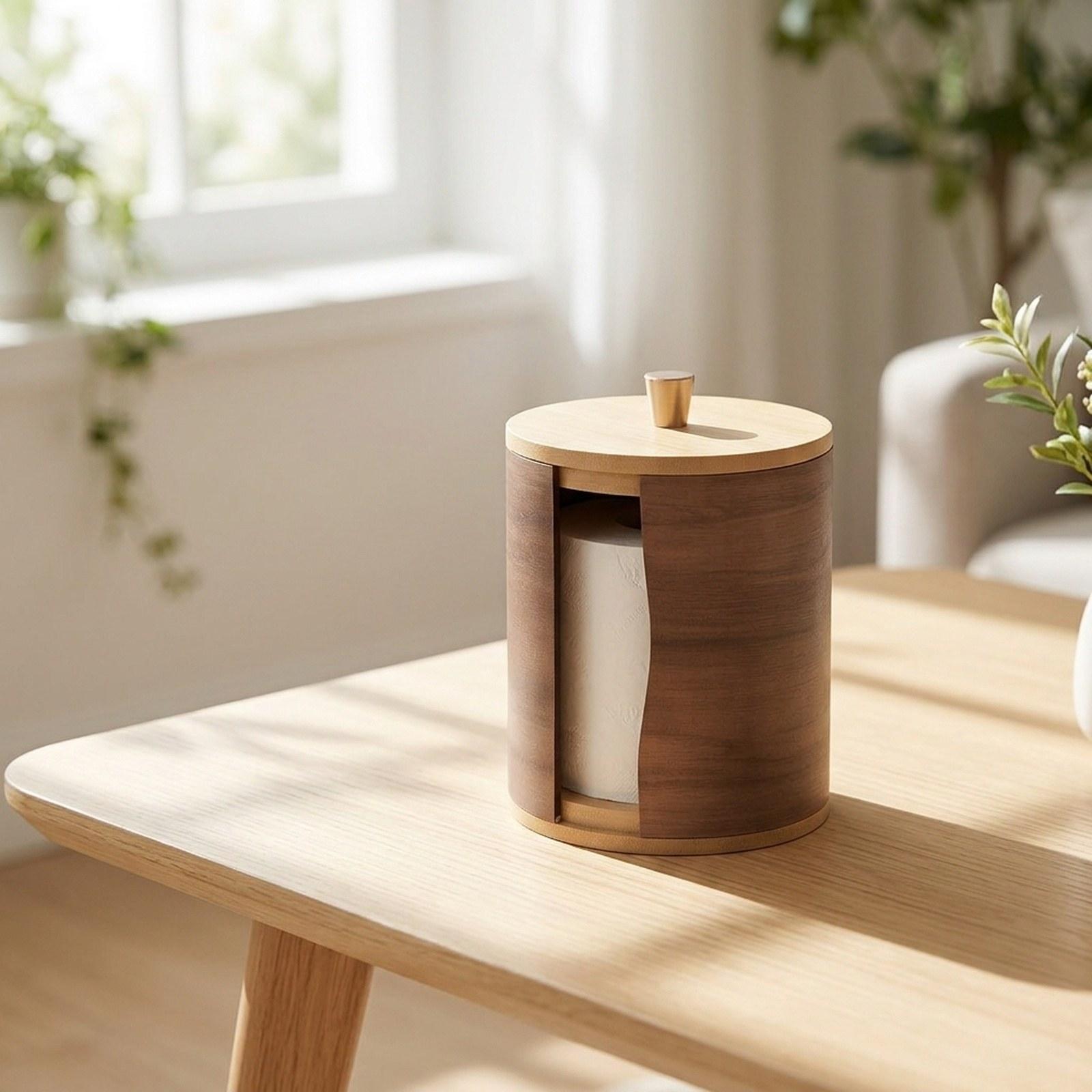 ウォールナット材トップロールディスペンサー付きペーパータオル - Home Bathroom Paper Towel Holder のレビューと価格