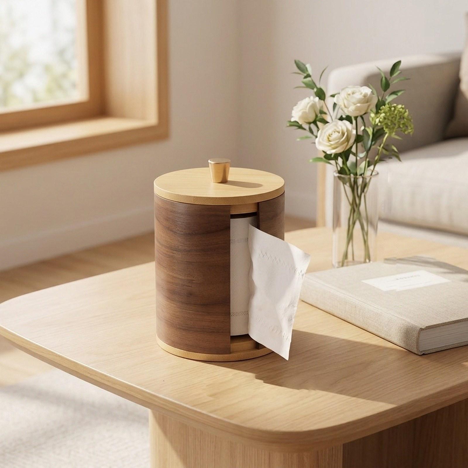 ウォールナット材トップロールディスペンサー付きペーパータオル - Home Bathroom Paper Towel Holder のレビューと価格