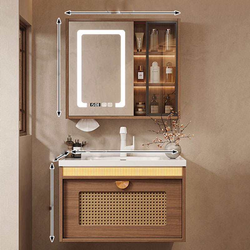木製収納バスルームキャビネットオーガナイザー香水ミラートイレ - Home Bathroom Partition Wall のレビューと価格