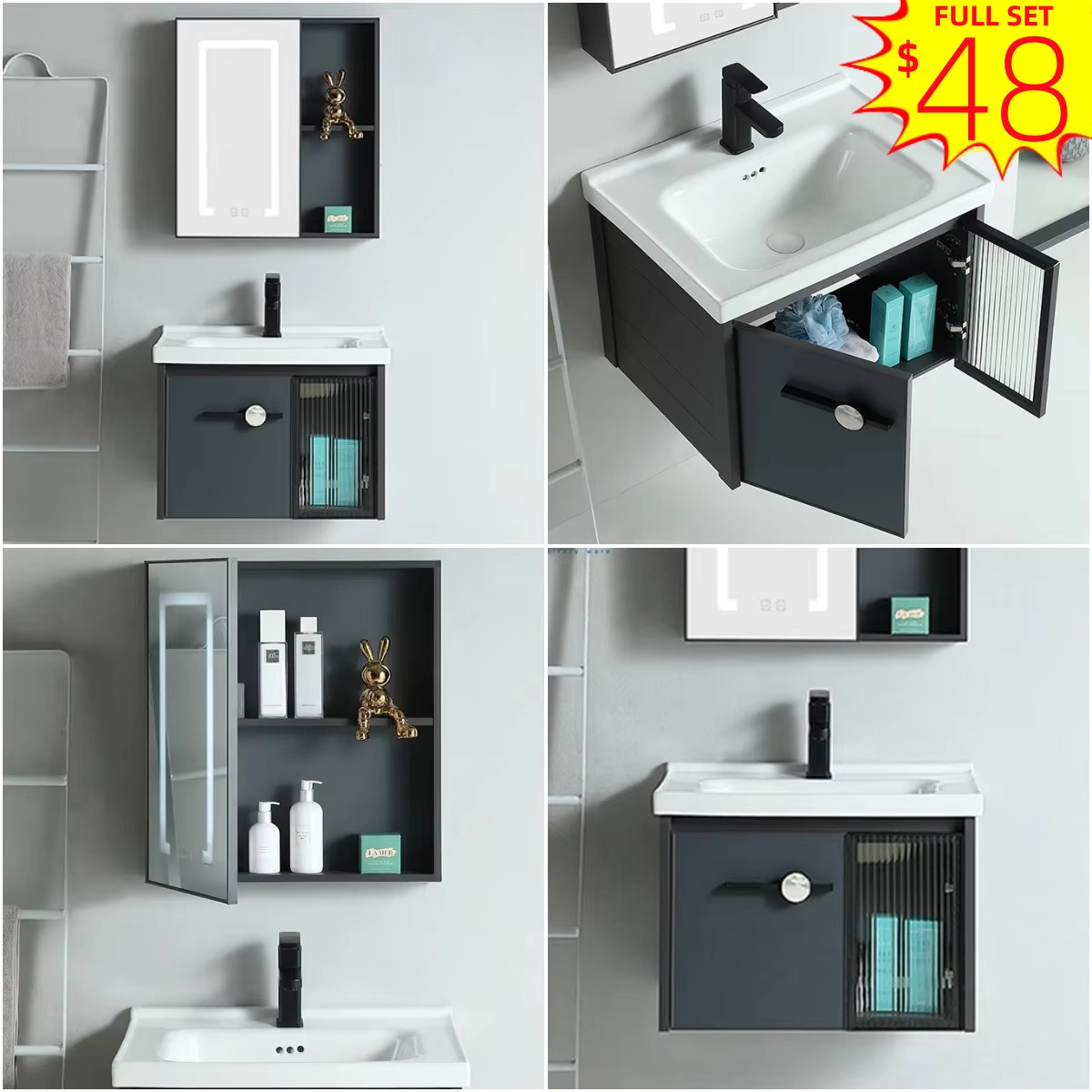 バスルームキャビネット、潮州工場デザイン、スレートカウンター - Home Living Bathroom Vanity のレビューと価格