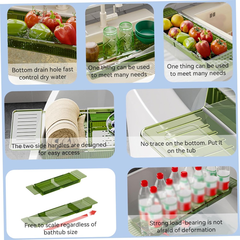 新しい調節可能な浴槽キャディトレイ多機能プラスチック浴槽ラッ - Bath Caddy Tray のレビューと価格