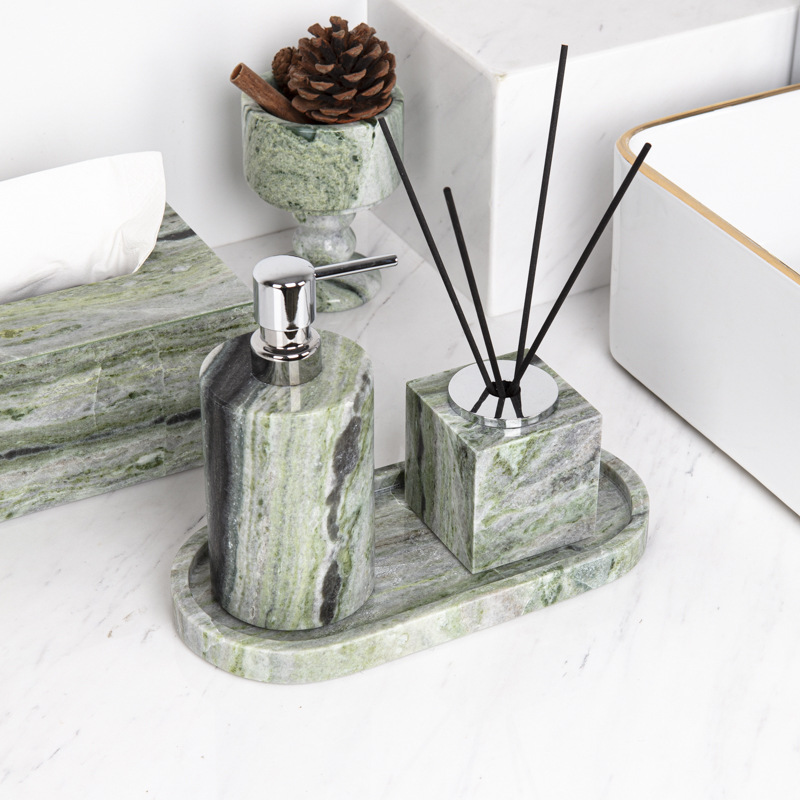 軽贅沢大理石製バスルームバニティトレイ6点セット（ホテル＆ホ - Zara Home Bathroom Set のレビューと価格