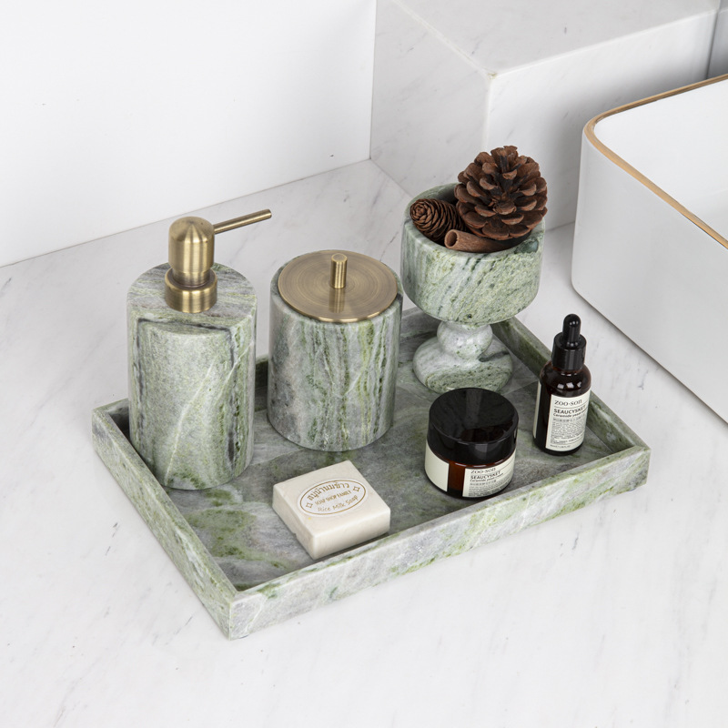 軽贅沢大理石製バスルームバニティトレイ6点セット（ホテル＆ホ - Zara Home Bathroom Set のレビューと価格