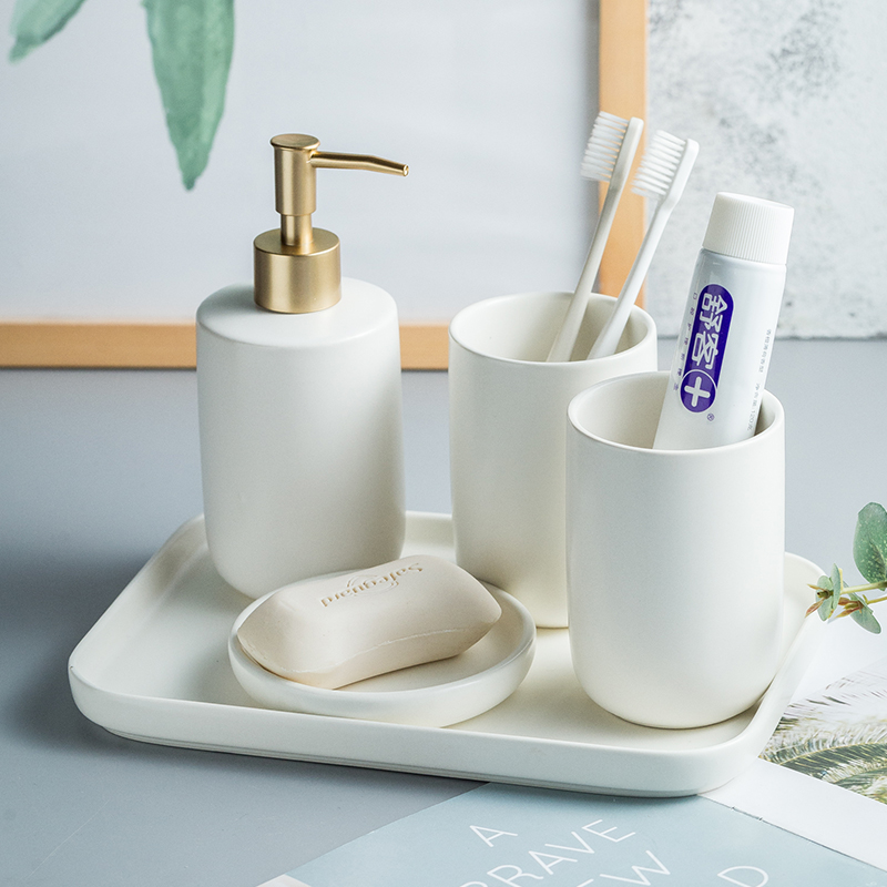 北欧スタイルのセラミック衛生陶器洗濯セット、ファッション、歯 - Zara Home Bathroom Set のレビューと価格