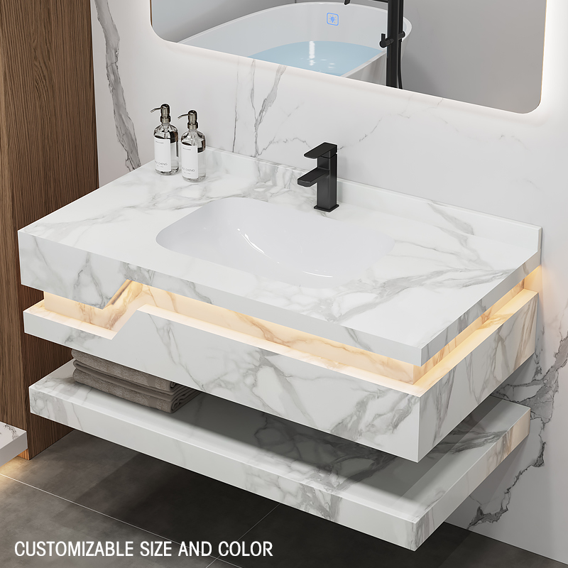 バスルームキャビネット卸売 大理石製壁掛け式バスルーム洗面台 - Home Living Bathroom Vanity のレビューと価格
