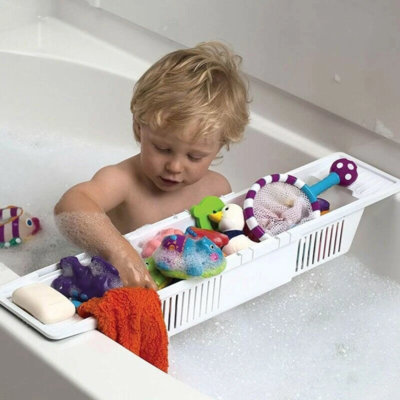 バスタブ用格納式多機能バスルーム収納ブラケット排水棚ラックバ - Bath Caddy Tray のレビューと価格