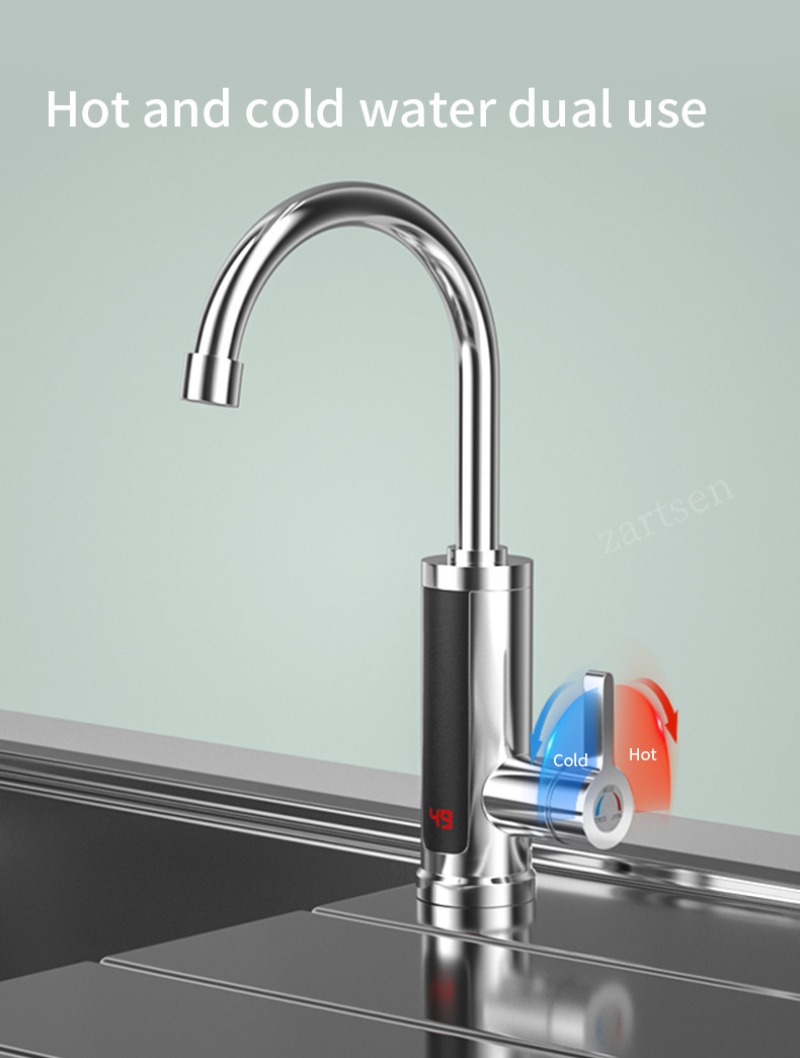 キッチン蛇口電気タップキッチンタップ瞬間湯沸かし器加熱可能  - Home Bathroom Water Heater のレビューと価格