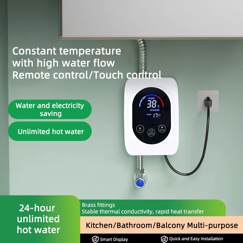 壁掛け電気温水器インスタントバスルームキッチンLCD温度表示 - Home Bathroom Water Heater のレビューと価格