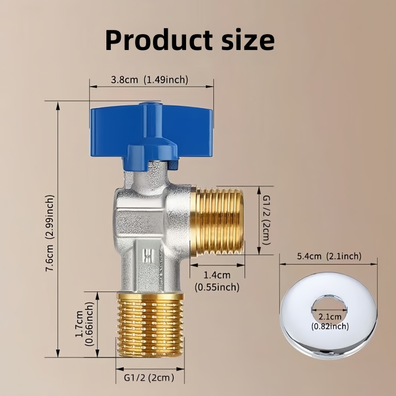 大流量浴室真鍮アングルバルブキット、冷温ユニバーサル G1/ - Home Bathroom Water Heater のレビューと価格
