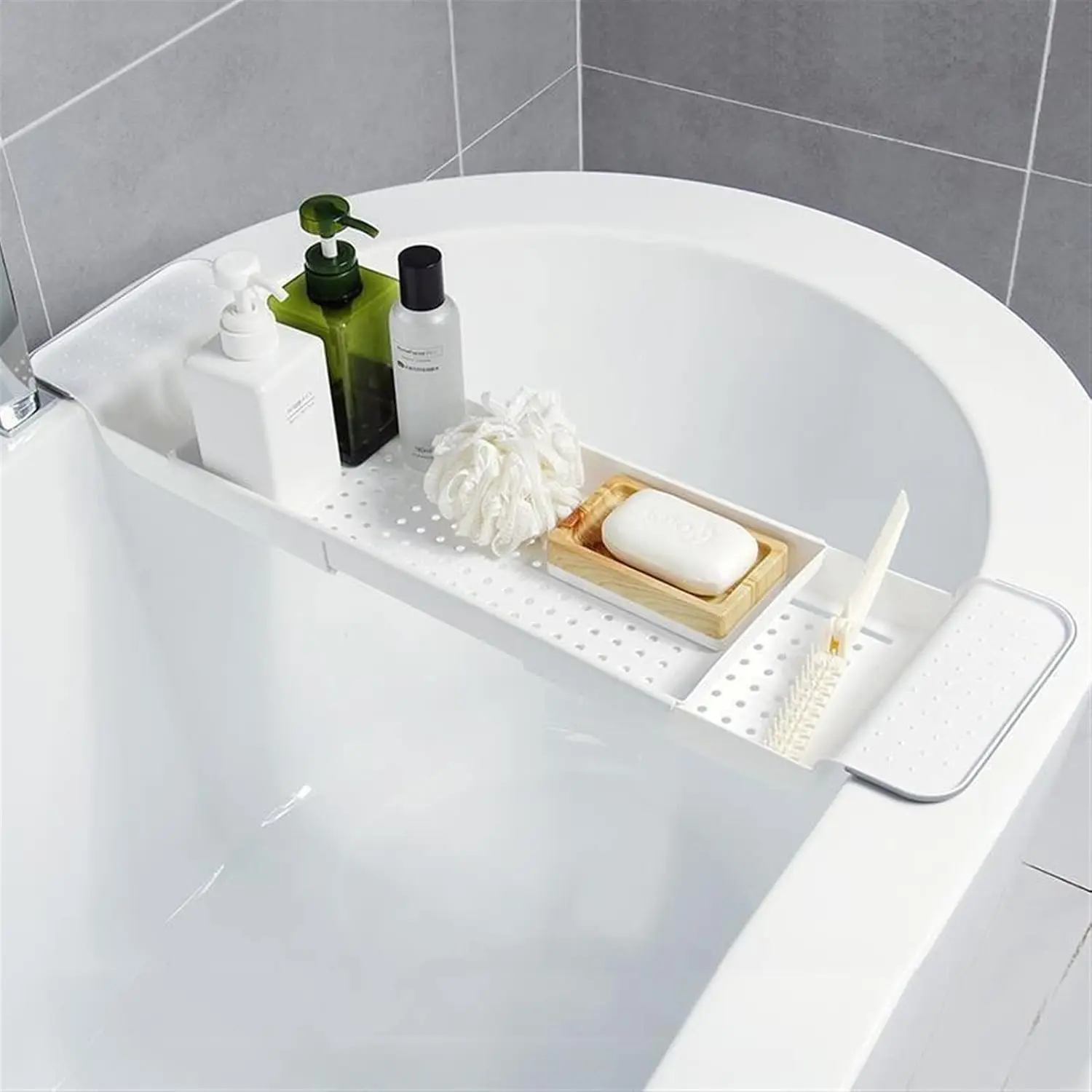 バスタブキャディートレイ、伸縮式バスルームシェルフ、バスタブ - Bath Caddy Tray のレビューと価格